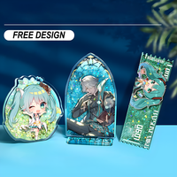 Porte-clés liquide personnalisé en acrylique holographique avec paillettes et figurine de dessin animé, effet sable mouvant, personnalisable
