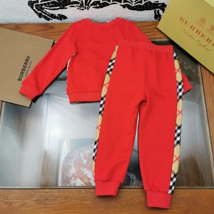 Venta caliente <span class=keywords><strong>niñas</strong></span> 2 piezas conjuntos de <span class=keywords><strong>ropa</strong></span> de manga larga rojo cuello redondo de dos piezas chándal sudadera Unisex - Product Image 2