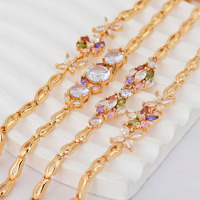 Bijoux fins porte-bonheur étanche plaqué or coloré Zircon pierre fleur feuille creux manchette gros Bracelet femmes