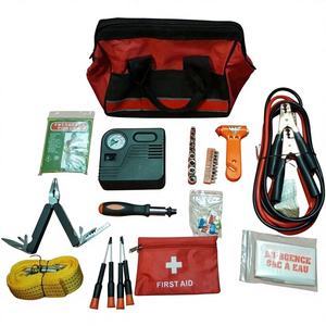 Kit de herramientas de emergencia de seguridad para <span class=keywords><strong>coche</strong></span>, éxito de ventas en <span class=keywords><strong>Amazon</strong></span>, botiquín de primeros auxilios con compresor de aire, herramientas auxiliares en carretera - Product Image 1