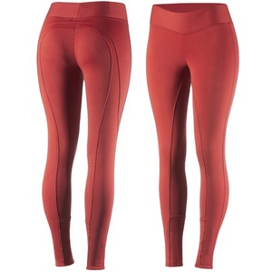 High Waist Riding Leggings with <b>Mesh</b> and Full Silicone Seat Four-Way Stretch Breathable Tights for Cool Comfort and Quick Dry - Product Image 1