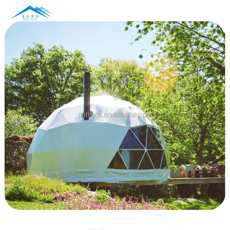 Rond en plastique PVC personnalisé de haute qualité insonorisé mini complexe de luxe préfabriqué étanche en plein air tente dôme d'hôtel à vendre avec salle de bain