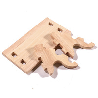 Présentoir de Rangement Bijoux Luxe avec Barre en T, Amovible, en Bois Massif et Velours Microfibre, Support Organisateur Bagues et Bijoux à 3 ou 5 Étages