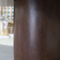 Ensemble de table à manger ronde en bois massif de frêne, sur mesure, moderne, pour usage commercial, avec chaises, pour restaurant et hôtel
