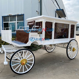 Luxury Style Funeral Carriage Car Brief Style White Funeral Hearse for Transporting Coffins - Product Image 1