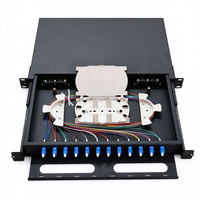 Panel Patch Fiber Optik LC UPC 1U 19 Inch 24 Core 48 Core, Single-mode Duplex, Rak Mount, Tipe Geser ODF
