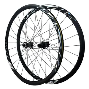 700C Bicycle Disc Brake Road Wheelset Cyclocross Road Straight Pull Wheelset 120 Rattle 6 Jaw Quick Release Thru Axle