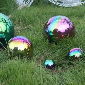 Esfera Decorativa de Acero Inoxidable Multicolor para Jardín, 50-150 mm, Esfera Hueca Pulida a Espejo, Esfera Reflectante para Jardín - Product Image 4