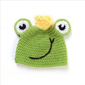 Gorros de Punto para Bebés, Gorro de Rana Hecho a Mano, 100% Lana, Impresión Digital, para Viajes - Product Image 1