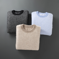 Pull en laine pure à col mi-haut pour homme, automne-hiver, pull color block, tricot ample, vente en gros d'usine OEM ODM