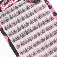 Supporte le dropshipping et la vente en gros ; Faux cils synthétiques 5D sans colle, effet superposé, style désordonné et facile, pour le dessus du regard