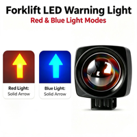 Nouvelle lampe de zone de sécurité LED rouge et bleue de 2,4 pouces pour chariot élévateur, avec flèche solide, pour zone de danger et limite de zone virtuelle, indice de protection IP67, 12-100V