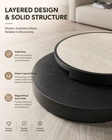 Table d'appoint contemporaine à niveaux avec double plateau rond, mobilier de salon moderne, fabricant OEM