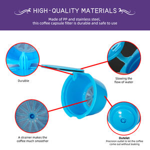 1 Juego de filtros de café recargables con tamper compatible con cafeteras <span class=keywords><strong>Dolce</strong></span> <span class=keywords><strong>Gusto</strong></span> Cápsula de café colorida cápsula reutilizable - Product Image 5