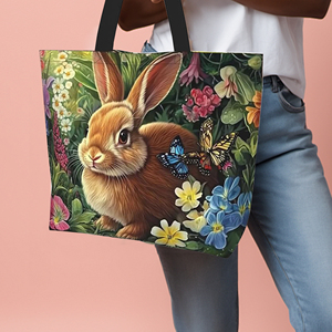 The Feast of <b>Easter</b> Bunny Festival Theme Canvas <b>Bag</b> 12x13in Blank Canvas Custom Canvas <b>Bag</b> Heat Transfer Printing - Product Image 5