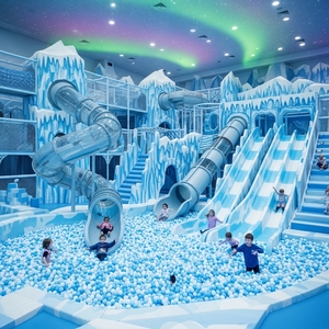 <b>Large</b> Ice Snow Themed Indoor Playground Equipment Kids Naughty Castle Soft Play Games with <b>Slide</b> Ball Pit for Commercial Use - Product Image 1