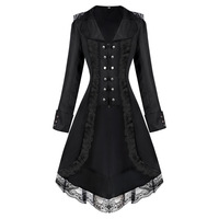 Nouveau femmes gothique à manches longues dentelle couture velours smoking veste médiévale aristocratique dames Vampire robe Lolita Cosplay