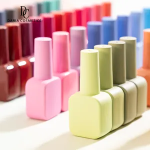 Custom Logo Private Label Luxury Square Glass Containers Empty Uv Nail Gel Polish Bottles