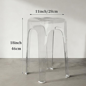Tabouret haut empilable moderne en acrylique transparent épaissi pour <span class=keywords><strong>restaurant</strong></span>, îlot <span class=keywords><strong>de</strong></span> cuisine, banquet d'hôtel - Product Image 2