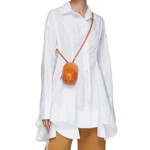 Best Quality Turn-down Collar Button Blouse Dress Long Sleeve A-Line Shirt Dress Tunic Top Casual Solid Chic Blouse