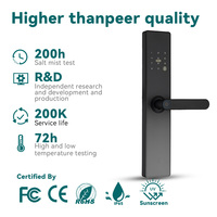 Serrure intelligente WiFi Cloud TTLock, contrôlée par l'application Tuya, déverrouillage par carte/mot de passe/empreinte digitale, construction en acier, portes en bois, sécurité de classe C