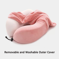 Anpassbares U-förmiges Gel-Infused Memory Foam Anti-Schnarch Reise-Nackenstützkissen OEKO-TEX Zertifiziert Faltbare Augenmaske