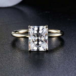 Anillo de compromiso SGARIT de oro de 18k con diamante cultivado en laboratorio, corte radiante, certificado IGI, 1ct VVS D, para mujer. - Product Image 4