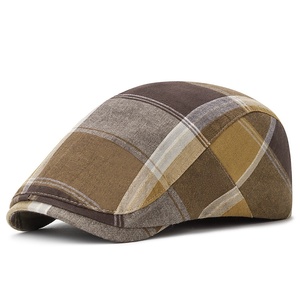 Sombrero de pintor Retro artístico versátil para hombres y mujeres, Boina a cuadros a la moda, ala corta, hiedra, conductor de <span class=keywords><strong>Taxi</strong></span> plano, sombrero de vendedor de periódicos, informal para - Product Image 5