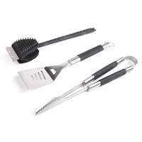 Ensemble d'outils pour barbecue, 3 pièces, en acier inoxydable, pour l'extérieur