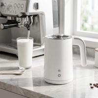 Bouilloire électrique et chauffe-lait 2-en-1 minimaliste, mini chauffe-eau portable avec commande à une touche pour la maison et le bureau