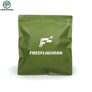Custom Logo Printed Green Kraft Paper Recyclable Eco-friendly Ziplock Bags with Matte Finish for Clothing <b>Socks</b> Shoes Packaging - Product Image 2