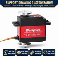 Waillynice TD-8120MG TD-8115MG 20KG 15KG Servomoteur numérique à double arbre avec engrenages métalliques 180 270 pour bras robotique manipulateur