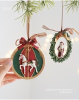 Ornements de Noël de style européen nostalgique, cadeaux de Noël en résine de haute qualité, décoration suspendue pour la maison et le sapin de Noël