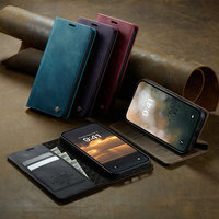 CaseMe populaire RFID pour Samsung S25 ultra étui de téléphone portefeuille pli rétro affaires support rapide pour Samsung S25 Ultra S24 S23 FE S22