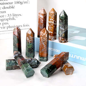 Torre de Cristal de Jaspe Oceánico Natural Pulido al por Mayor, Varita de Cristal Curativa, Espécimen Mineral de Piedra Tallada, Puntas de Cristal - Product Image 6