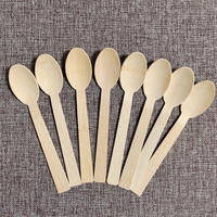 Ensemble de couverts jetables biodégradables en bambou, fabriqués en Chine, cuillères et fourchettes naturelles, écologiques, pour le camping et les fêtes