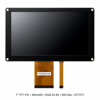 Écran LCD TFT IPS TMK 7 pouces 800x480 RGB 24 bits Interface 800 nits Haute luminosité Rétroéclairage LED G+F Tactile Normalement Noir Intégré