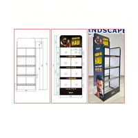 Baseballkappen-Aufbewahrungsregal Bekleidungsgeschäft Hut-Eisenregal Mehrstöckiges Display Mobiles Regal POP-Präsentationsregal