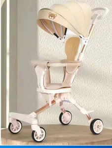 नया डिजाइन हल्के स्थिर फोल्डेबल लिनन बच्चों के प्लास्टिक के स्ट्रेलर को कुशन और सनशेड के साथ विभिन्न रंग - Product Image 3