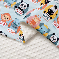 Baby-Beruhigungsdecke mit Zootier-Muster, Dreischichtig, Schwergewichtig, Sensorische Minky-Dot-Weiche Säuglingsbettwäsche, GRS OEKO TEX Fabrik SKU
