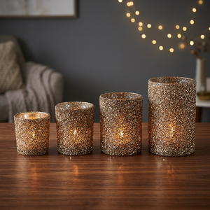 Support de bougie de Noël en verre fait main Sonnet Decor avec impression numérique de scène forestière Modèle 2058 Uttar Pradesh - Product Image 2