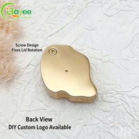 Caja de Perfume Sólido con Tapa Deslizante Giratoria de 360 Grados, de Aleación de Zinc Brillante y Resistente a la Decoloración, Diseño Ondulado Irregular Dorado