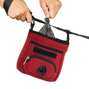 Sac de promenade pour chien multifonctionnel en néoprène de style punk simple avec ceinture de taille et fermeture à glissière - Product Image 6