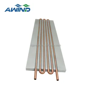 Custom copper tube liquid cooled gas heat exchanger finned cold plate water cooling block aluminum heat sink for medical lab