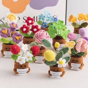 Venta al por mayor de regalos creativos: Mini tarjeta de felicitación, maceta, plantas de peluche, muñeca de punto, girasol de dibujos animados, flor de ganchillo hecha a mano - Product Image 6