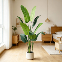 Vente en gros de palmiers du voyageur artificiels écologiques de 160 cm, plantes sur pied pour les chaînes de magasins, Pâques, anniversaires