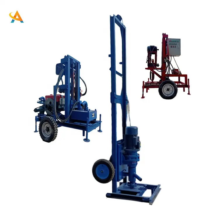 200m Depth Tractor Mounted Portable Drilling Rig For Water Well With Compressor Water Drilling Machine