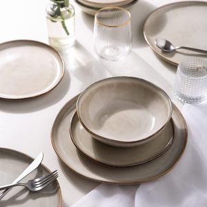 Bộ đồ ăn sứ EKA <span class=keywords><strong>Wholesale</strong></span> Europe, đĩa và bát, men phản ứng, bộ đồ ăn gốm sứ - Product Image 3