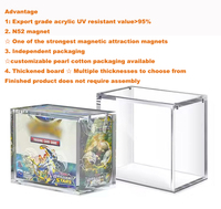 Boîte de collection PTCG en acrylique transparent avec aimant puissant, protection UV à 99 %, étui de présentation ETB en acrylique avec couvercle magnétique