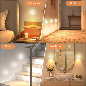 RGB Nighttime <b>Sensor</b> <b>Light</b> with Thirteen Multi-Color Options Stepless Dimming Bee-Shaped Design Magnetic Adsorption - Product Image 6